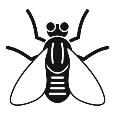 Kara sinek, siyah düz bir şekilde mikrop ikonu yayıyor.