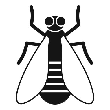 Bir sineğin basit siyah beyaz simgesi kanatlarını açıyor.