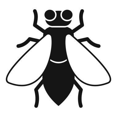 Kanatlarını çırpan bir sineğin basit bir siyah-beyaz çizimi.