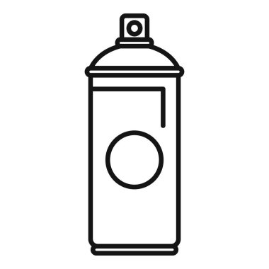 Genellikle sokak sanatı ve grafitilerinde kullanılan bir sprey boya kutusunun basit çizim simgesi.