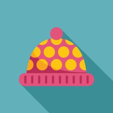 Sarı benekli pembe kış şapkası, soğuk havada sıcaklık ve tarz sağlıyor.