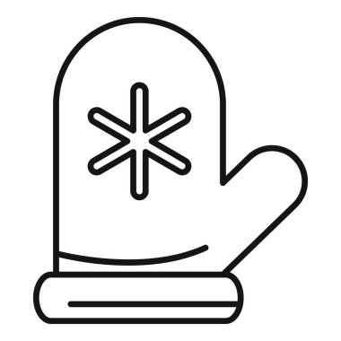 Bir kış eldiveninin basit sanat simgesi, soğuk havayı temsil etmek için mükemmel.