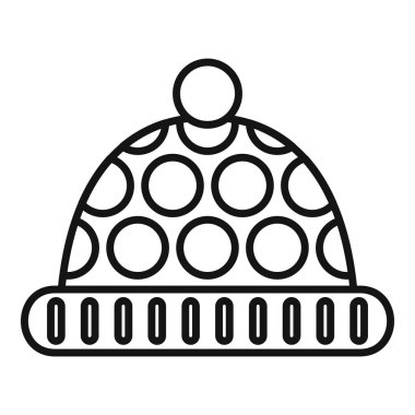 Pompa ve çizgili bir kış şapkası olan bu simge, kış temalı tasarımlarınız için mükemmel.