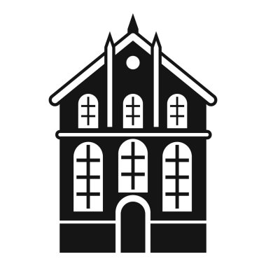 Klasik bir Avrupa binasının siyah silueti, mimari veya tarihi projeler için ideal