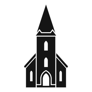 Yüksek kulesi ve haçı olan basit bir kilise ikonu.