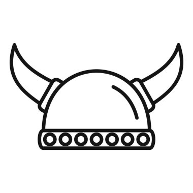 Boynuzlu bir Viking miğferinin basit çizimi İskandinavya 'nın zengin tarihini ve kültürünü çağrıştırıyor.