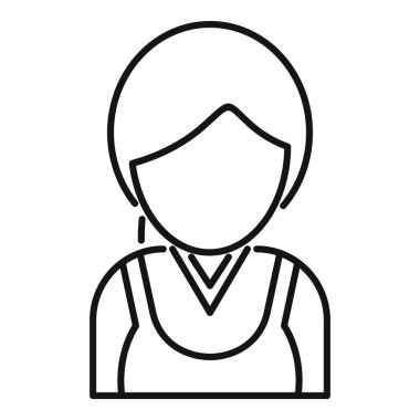 Üniforma giyen bir otel hizmetçisinin basit siyah beyaz çizgisi.