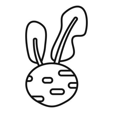 Yapraklı siyah pancar kökü, çizgi simgesi tarzı