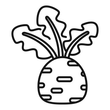 Sağlıklı beslenme ve vejetaryen yaşam tarzını temsil eden basit pancar kökü simgesi