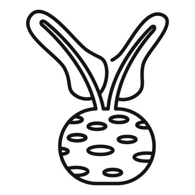 Beyaz arkaplanda izole edilmiş yapraklı bir kereviz kökünün basit vektör çizimi