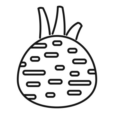 Yerden yapraklarla büyüyen pancar pancarının çizgi sanat simgesi