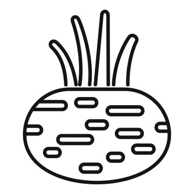 Pancar kökünün yapraklarıyla büyüyen basit çizgi simgesi