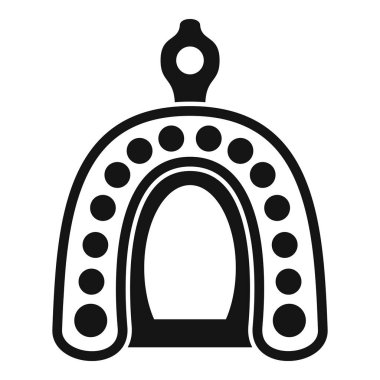 Beyaz arkaplanda basit bir şekilde diş izi çekmecesi simgesi