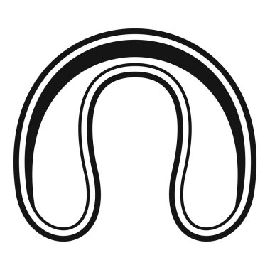 Boyun yastığının siyah ve beyaz simgesi seyahat ederken rahatlık sağlar