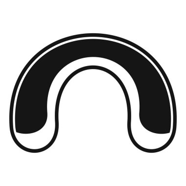 Seyahat ve turizm ile ilgili projelerde kullanılmak üzere siyah seyahat boyun yastığı simgesi