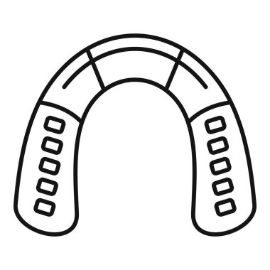 Dişleri korumak için basit bir siyah beyaz çizgi çizimi.