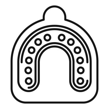 Ağız koruyucusunun basit vektör simgesi, temas sporları için gerekli ekipman