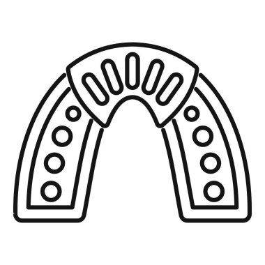 Ağız koruyucuyu temsil eden basit bir çizgi simgesi, temas sporları için gerekli ekipman