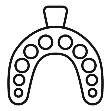 Diş izi tepsisi diş implantı kalıbı için üst dişleri gösteriyor.