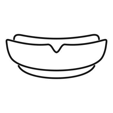 Hardallı sosisli sandviçin basit siyah beyaz vektör simgesi.