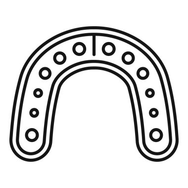 Ağız koruyucusunun basit vektör simgesi, temas sporlarındaki sporcular için temel koruma