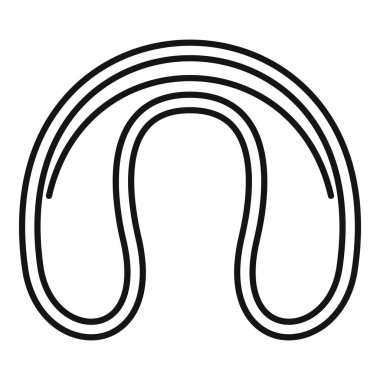 Seyahat eden boyun yastığının siyah ana hatlı simgesi. Rahat seyahat ve rahatlama için mükemmel.