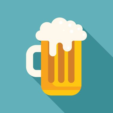 Büyük bardak birayla dolup taşıyor mavi arka planda köpürüyor.