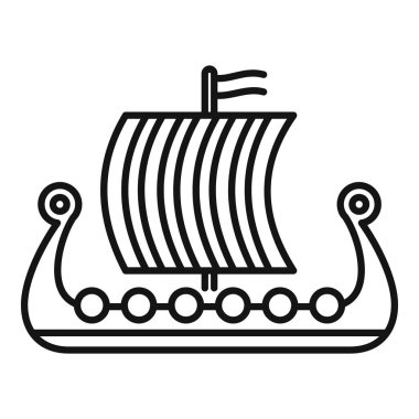 Drackar Viking gemisinin sanat simgesi denizde yelken açıyor.