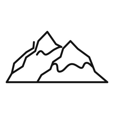 Karlı zirveleri olan iki dağın çizimleri.