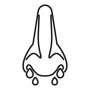 Alerji ya da soğuk algınlığından muzdarip burnun basit çizimi.