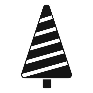 Siyah beyaz çizgili Noel ağacı Noel ikonunu kutluyor