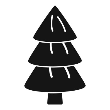 Bir Noel ağacının basit siyah beyaz çizimi