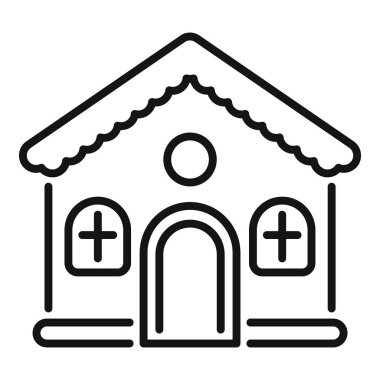 Zencefilli kurabiye evi kurabiye süsleme minimalist çizgi resim simgesi