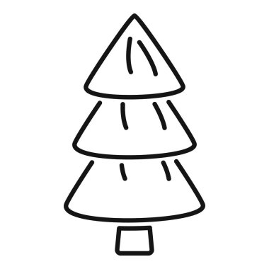 Bir Noel ağacının basit siyah beyaz çizimi