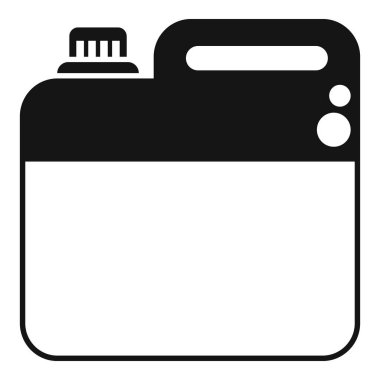 Beyaz arka planda izole edilmiş kimyasal maddeler içeren siyah plastik bidon.