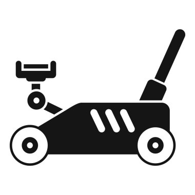 Hidrolik araba kriko kaldırma aracı simgesi kabartma biçiminde, araba servisi ile ilgili herhangi bir amaç için uygun