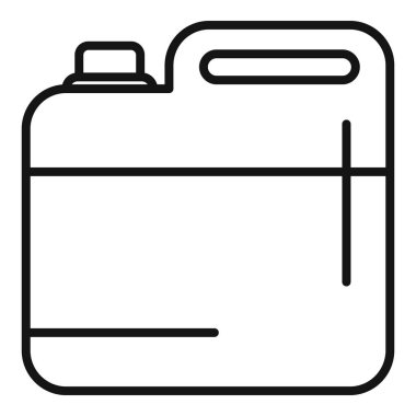 Tehlikeli bir sıvı içeren plastik bir teneke kutunun çizgi çizimi.
