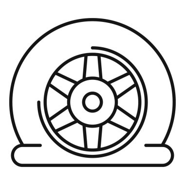 Otomobil tekerleği patlak bir lastikle çalışıyor. Düzenli bakımların önemini vurguluyor ve en uygun araç güvenliği için onarımlar yapılıyor.