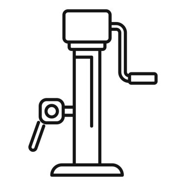 Araba krikosunun basit çizimi, araba kaldırmak için kullanılan bir araçtır