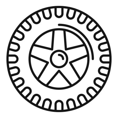 Lastikli bir araba tekerleğinin basit vektör simgesi, otomotiv veya taşımacılıkla ilgili her proje için mükemmel