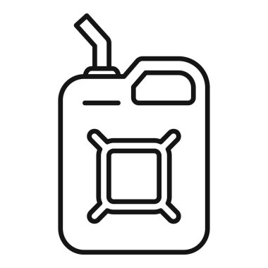 Benzin depolama ve taşımacılığında ya da diğer yanıcı sıvılarda kullanılan bir yakıt tüpünün çizgi resim simgesi.