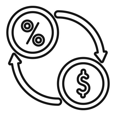 Bileşik faiz kavramını, paranın yüzdeye çevrilmesi ile gösteren basit bir vektör