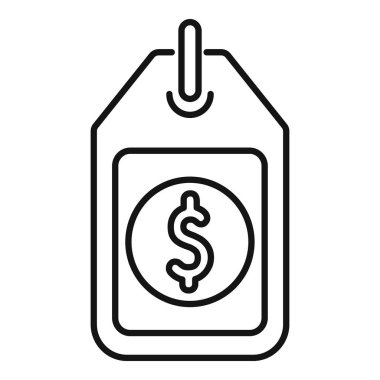 Satışları ve indirimleri temsil eden dolar işaretli bir fiyat etiketinin basit vektörü