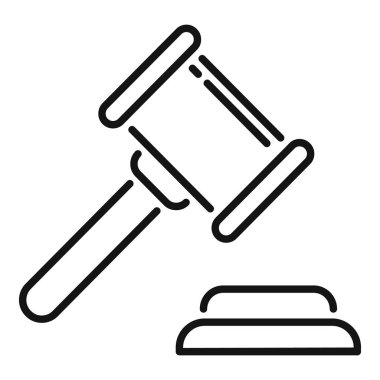 Hakim tokmağının ses bloğuna inmesi, yasal kararları ve mahkeme işlemlerini sembolize ediyor.