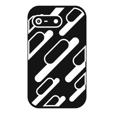 Black and white smartphone case with an abstract geometric design clipart