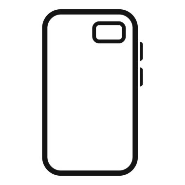 Arkadan kamerayı ve yan tuşları gösteren bir akıllı telefonun basit çizgi resim simgesi