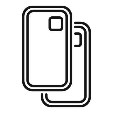 NFC teknoloji simgesi ana hatları vektörüyle başka bir bilgisayara bağlanan akıllı telefon