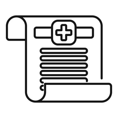 Sağlık belgelerini ve hasta bilgilerini temsil eden bir sağlık raporunun satır simgesi