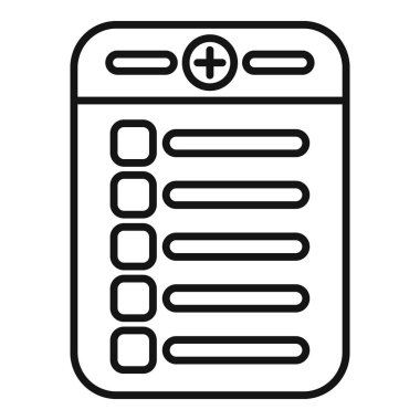 Tıbbi kaydın basit bir simgesi akıllı telefon ekranında görüntülenir