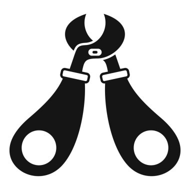 Kök ve dalları kesmek için kullanılan bir bahçe aracı olan secateurs 'un siyah simge simgesi